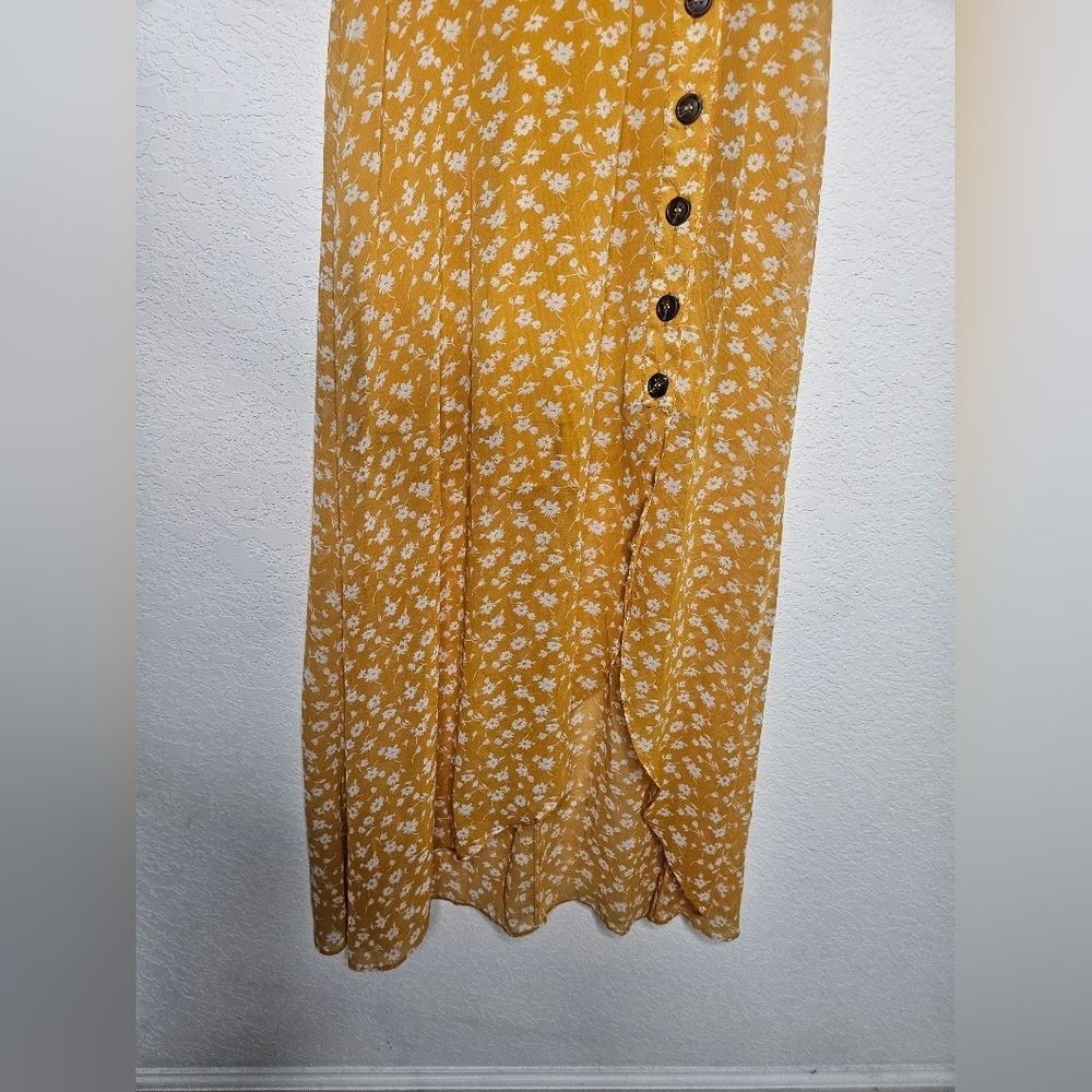 NWT Lulu's After-Bloom Delight Golden Yellow Ditsy Floral Print Midi Dress XS - Picture 15 of 16
